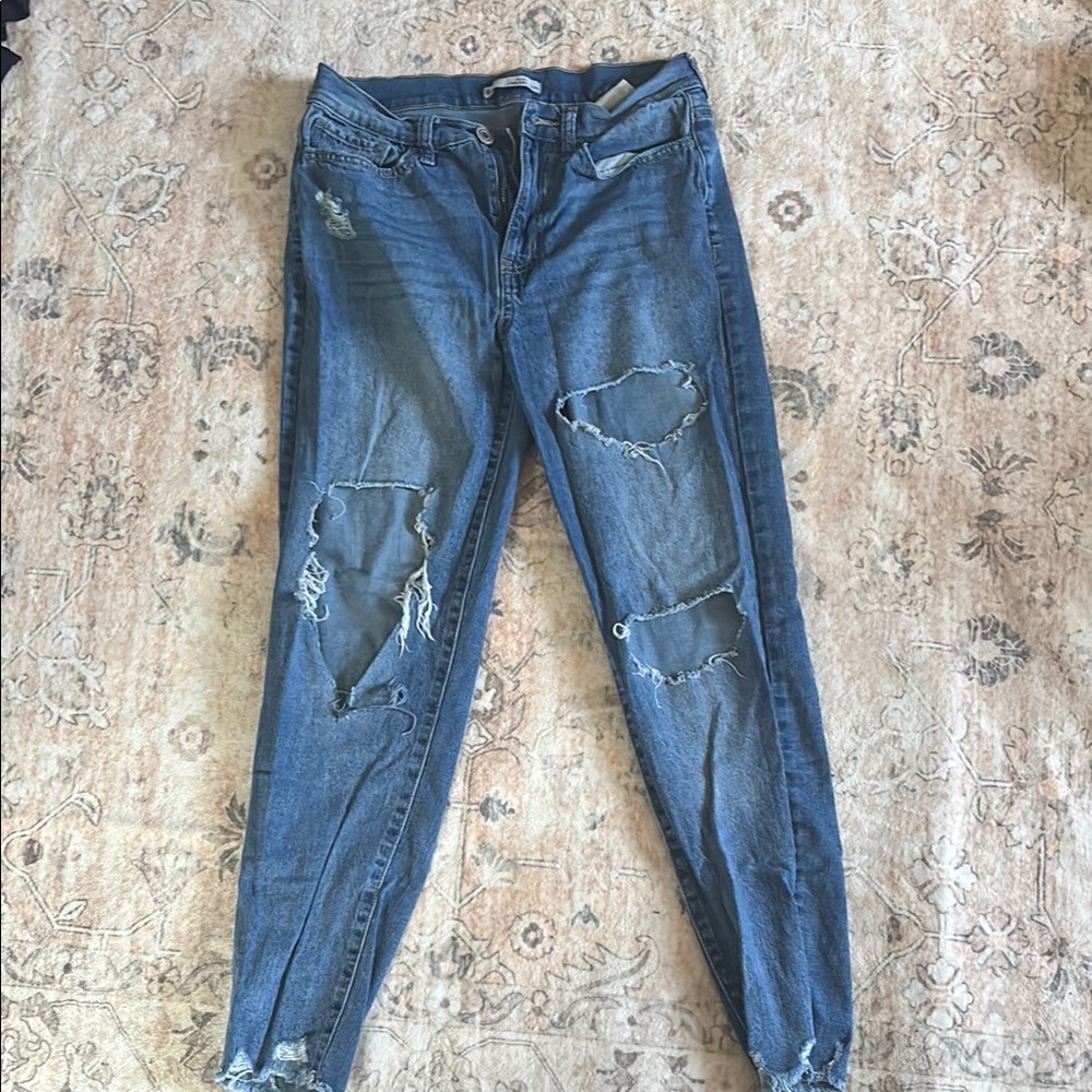 SO Blue Skinny Distressed Jeans